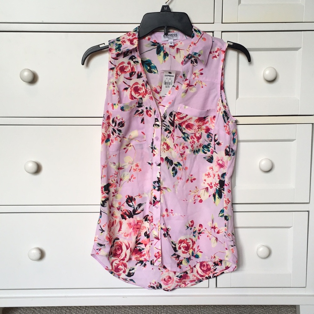 Express Original Fit Portofino Tank In Pink